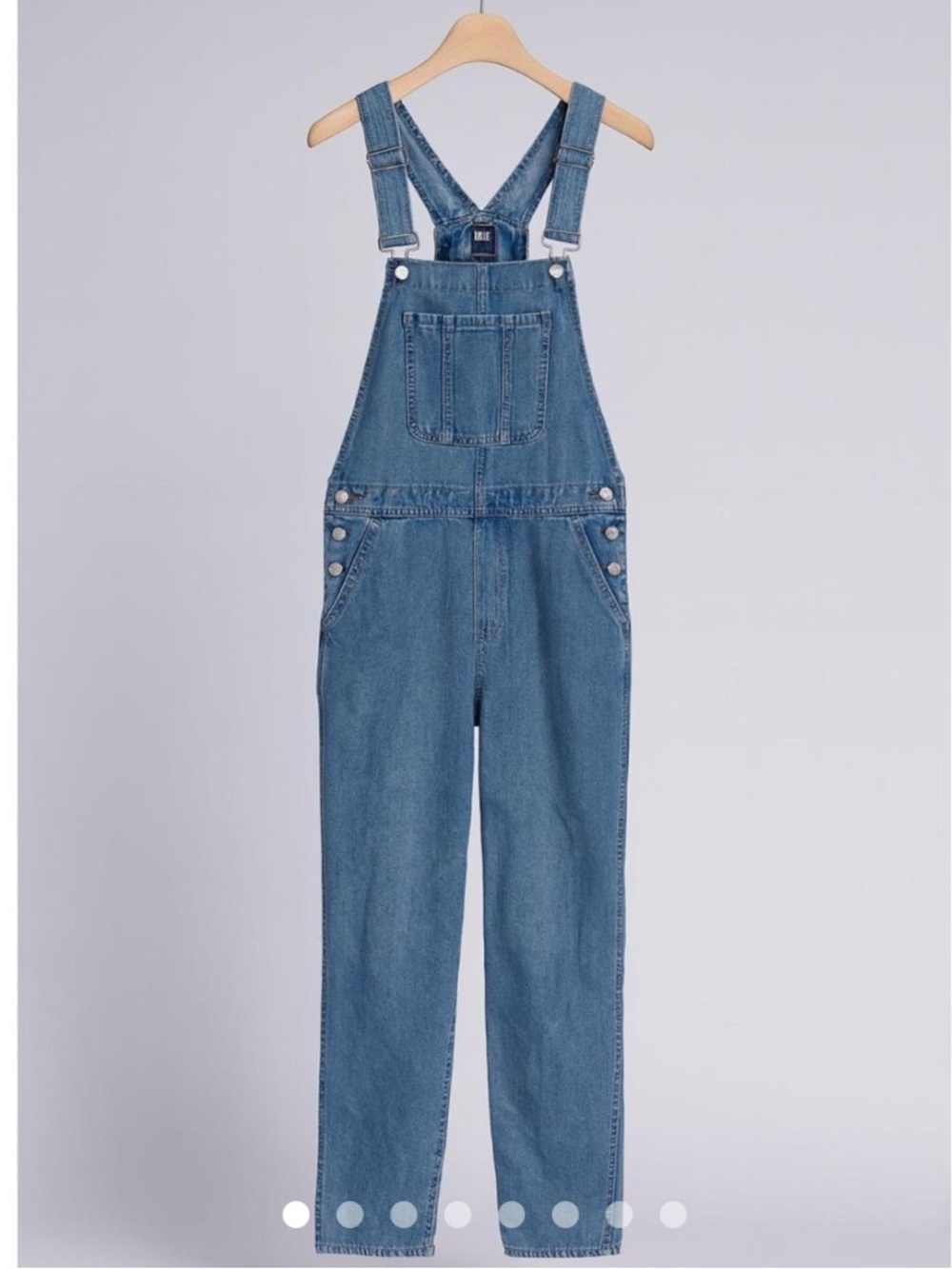 GAP Women's Classic Slouchy Medium Blue Denim Overalls